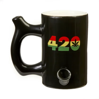 420 Mug - Black with Rasta Colors