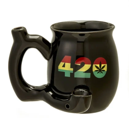 420 Black Mug with Rasta Colors