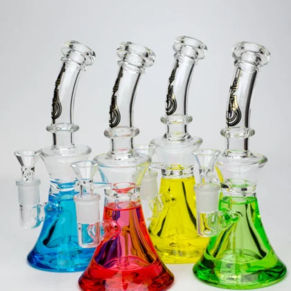 Genie Showerhead Glass Beaker Bong with Liquid Cooling Freezer
