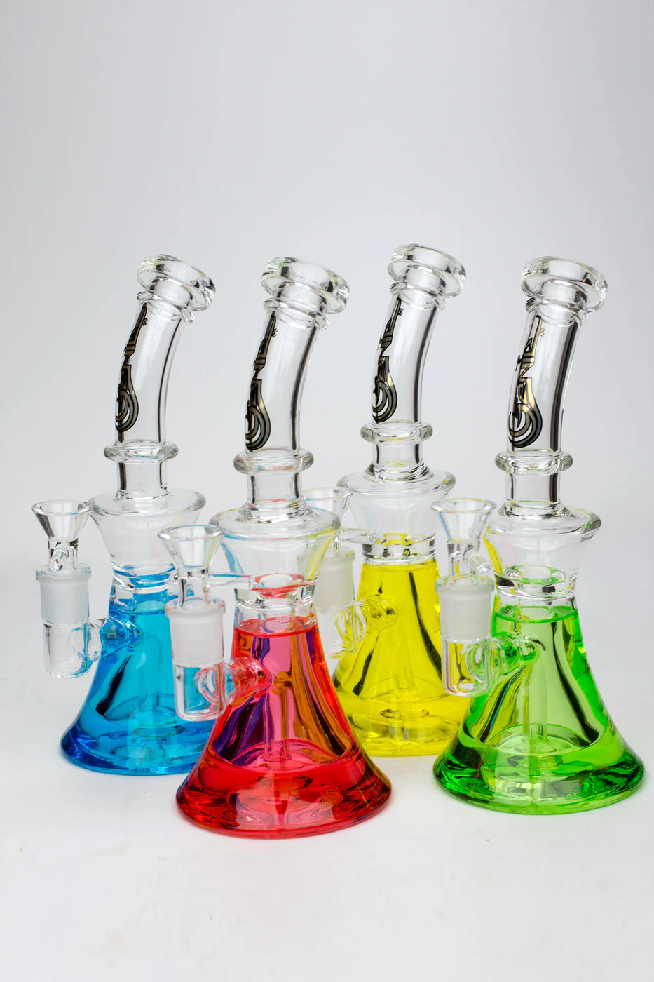 Genie Showerhead Glass Beaker Bong with Liquid Cooling Freezer