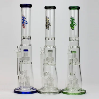 17.5" H2O Glass Water Bong with Showerhead Percolator