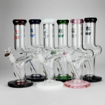 12" NG Zong Straight Bong - Colored Base & Slitted Downstem