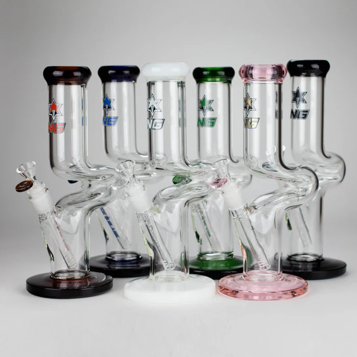 12" NG Zong Straight Bong - Colored Base & Slitted Downstem