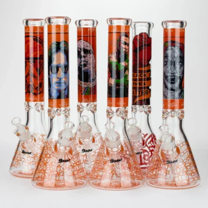 15.5" 9mm Graphic Glass Water Bong