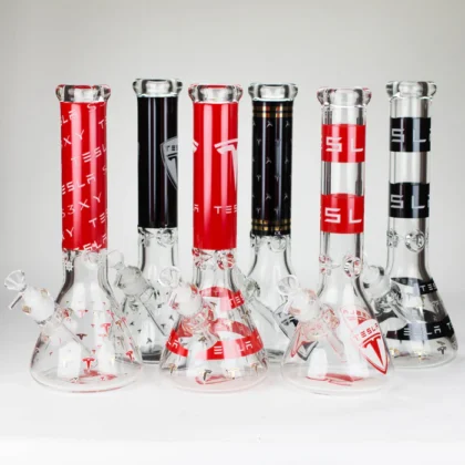TSLA Glow-in-the-Dark 14" 9mm Glass Bong