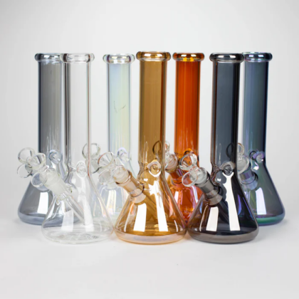 10" Solid Color Electroplated Glass Beaker Bong