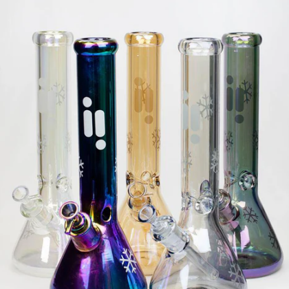 14" Infyniti Snowflake 7mm Metallic Glass Bong