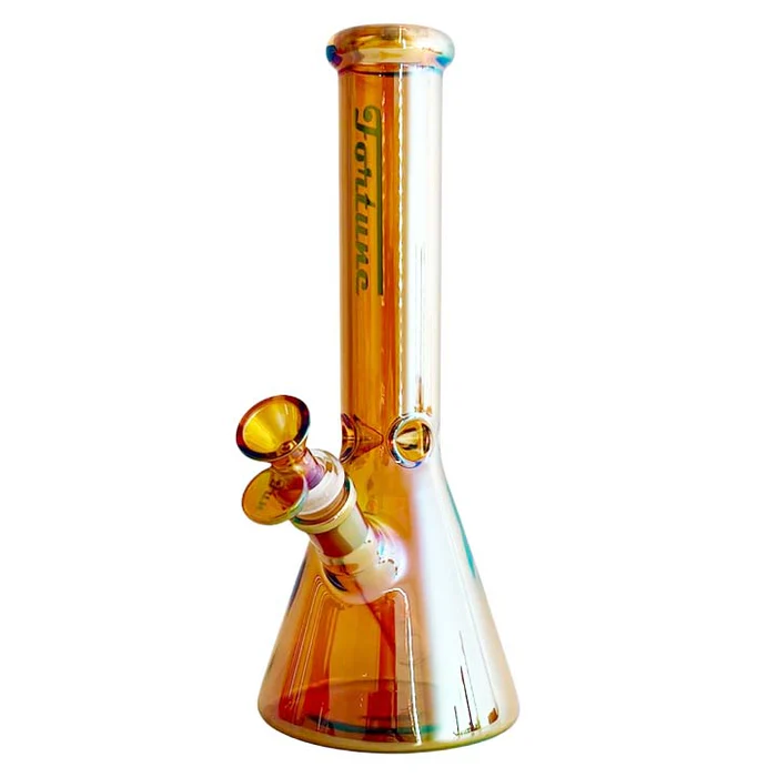 Fortune 10" 5mm Electroplate Glass Bong - Assorted Colour - Image 2