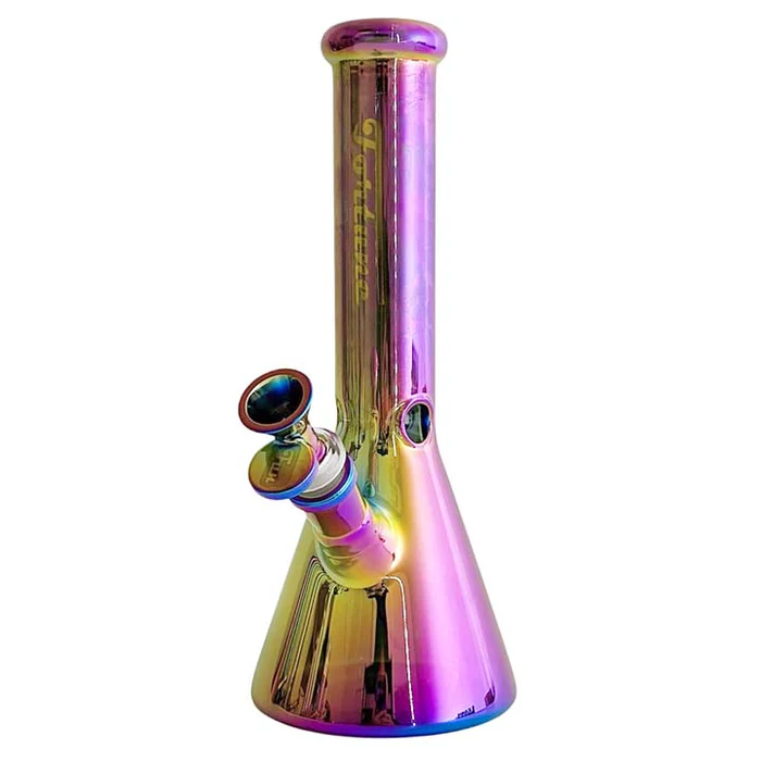 Fortune 10" 5mm Electroplate Glass Bong - Assorted Colour - Image 5