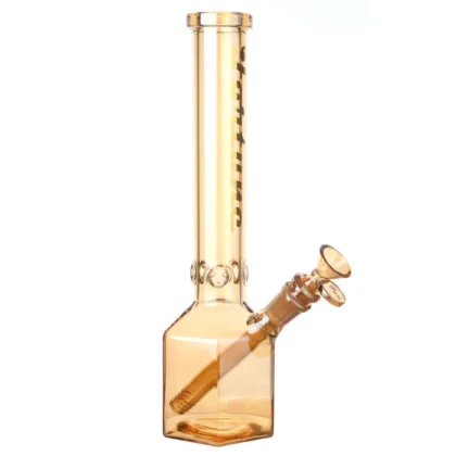 Fortune 12" Hexagon Electroplated Barrel Base Glass Bong