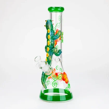 14" Resin 3D Glow-in-the-Dark Artwork 7mm Glass Beaker Bong