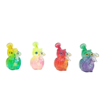 HYDRO 4.5" Owl Shape Color Glass Mini Rig