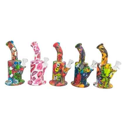 Printed Silicone Mini Bong - Assorted