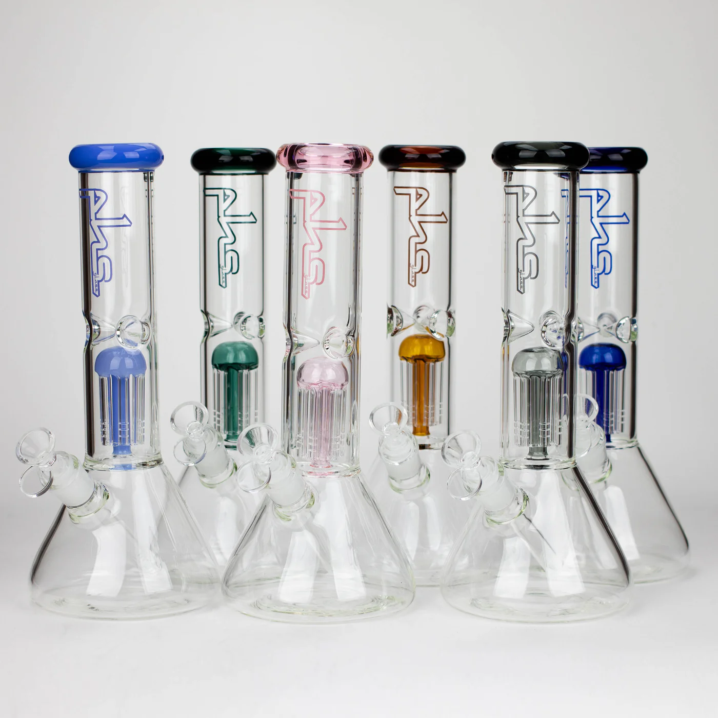 Glass Beaker Color Bong with Tree Percolator
